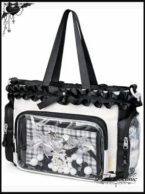 Kawaii Ita Bag Crossbody Tote with Clear Display Pockets Fits iPad